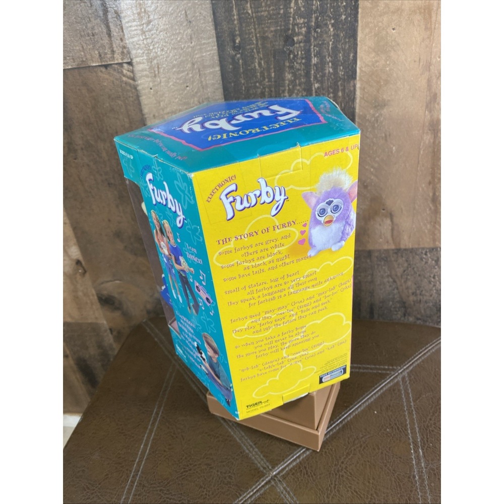 Furby Tiger Electric Special Limited Edition Pastel Purple Yellow Blue Eyes Vtg - Picture 12 of 16
